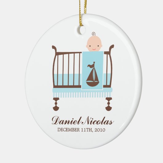Baby in Wieg Ornament (Links)