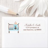 Baby in wieg retouradreslabels etiket (Insitu)