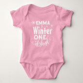Baby in Winter Wonderland Roze Romper (Voorkant)