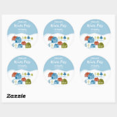 Baby in winterhuizen Birthday Party Ronde Sticker (Vel)