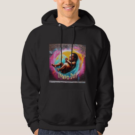 Baby in Womb, Imago Dei, Afbeelding Gods, Graffiti Hoodie (Voorkant)