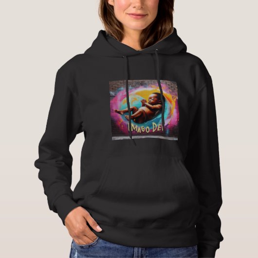 Baby in Womb, Imago Dei, Afbeelding Gods, Graffiti Hoodie (Voorkant)