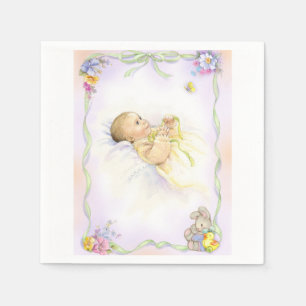 Baby infant baptism christening design servetten