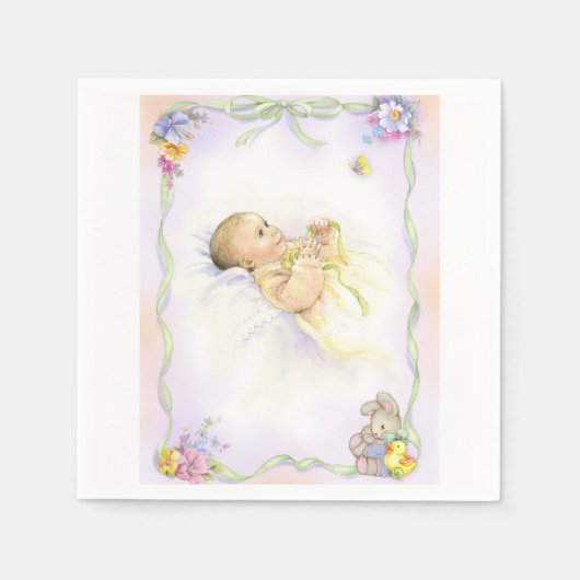 Baby infant baptism christening design servetten (Voorkant)