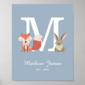 Baby Initiaal Monogram Nursery Poster (Voorkant)