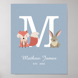 Baby Initiaal Monogram Nursery Poster