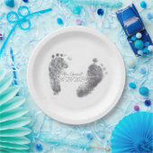 Baby Ink Foot prints Papieren Bordje (Feest)