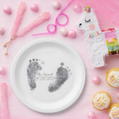 Baby Ink Foot prints Papieren Bordje (Feest)