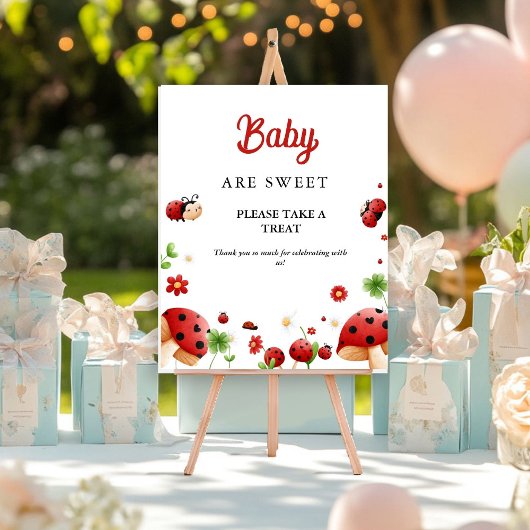 Baby insect dame bug meisje baby shower gunst teke poster