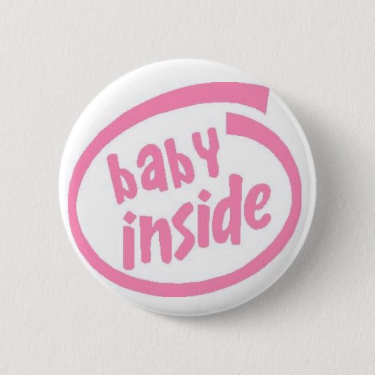 Baby Inside Button - Roze (Voorkant)