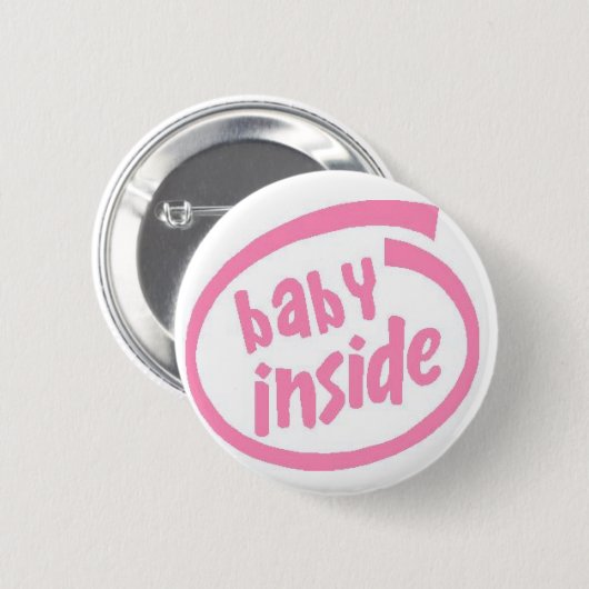 Baby Inside Button - Roze (Voorkant /achterkant)