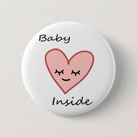 Baby Inside Heart Button Zwangere vrouwen Schuine  (Voorkant)