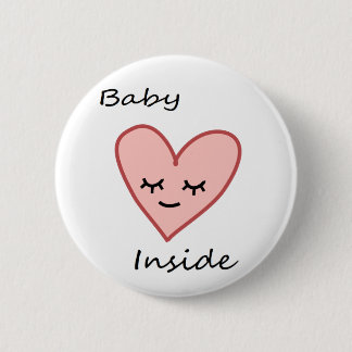 Baby Inside Heart Button Zwangere vrouwen Schuine 