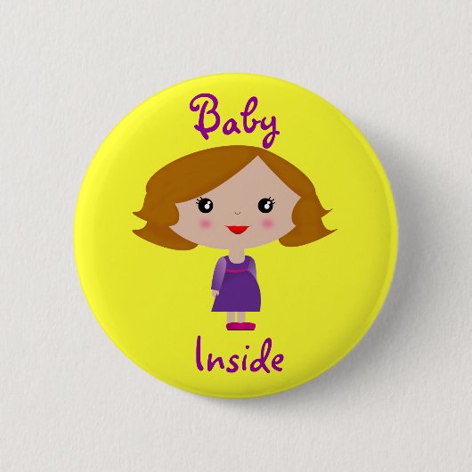 Baby Inside Ronde Button 5,7 Cm (Voorkant)