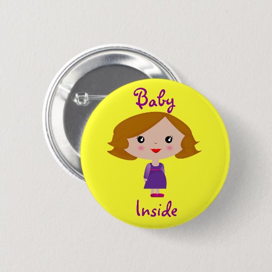 Baby Inside Ronde Button 5,7 Cm (Voorkant /achterkant)