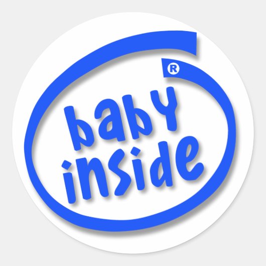 Baby Inside Ronde Sticker (Voorkant)