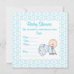 Baby INVITATIE blauw Kaart