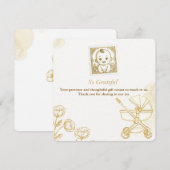 Baby Invitation - Cute Stamp Bedankkaart (Voorkant / Achterkant)