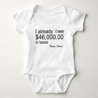Baby is $46.000 verschuldigd in belastingen romper