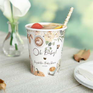Baby is aan het brouwen Autumn Coffee Baby showe Papieren Bekers