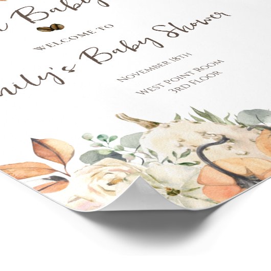 Baby is aan het brouwen | Autumn Coffee Baby showe Poster (Hoek)