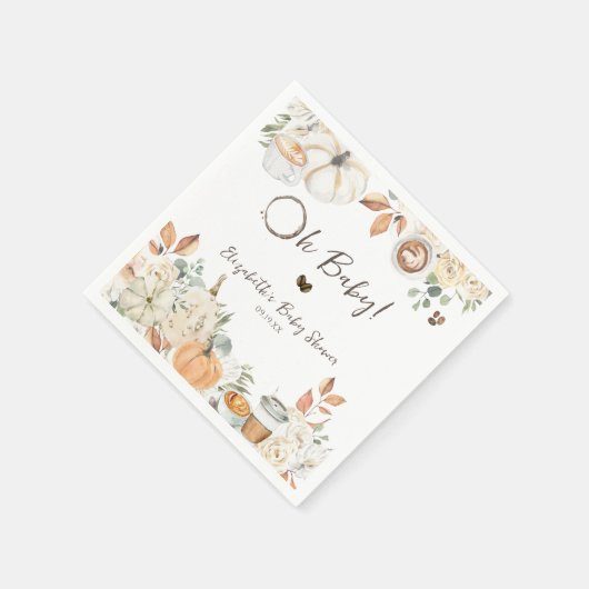 Baby is aan het brouwen | Autumn Coffee Baby showe Servet (Hoek)