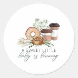 Baby is aan het brouwen ronde sticker