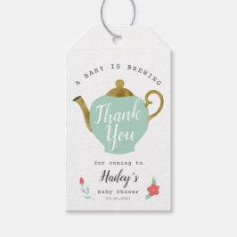 Baby is aan het brouwen | Tea Party Baby shower Fa Cadeaulabel