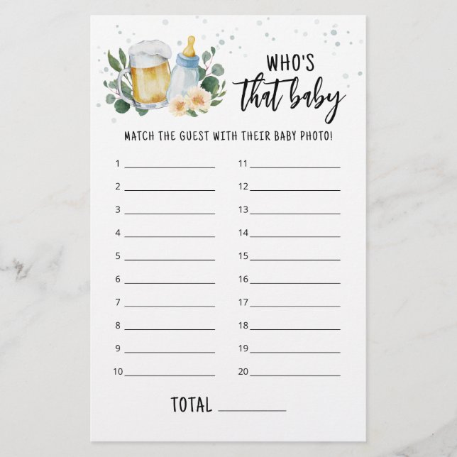 Baby is aan het brouwen wie dat Baby-fotospel is (Voorkant)