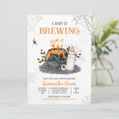 Baby is Baby shower aan het brouwen Kaart (Staand voorkant)