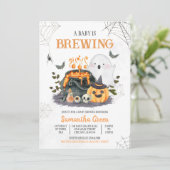 Baby is Baby shower aan het brouwen Kaart (Staand voorkant)