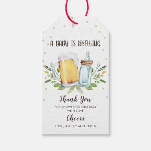 Baby is Baby shower Breedte Dank u Label Greenery Cadeaulabel (Voorkant)