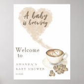 Baby is bezig met het opzetten van Welcome Coffee  Poster (Voorkant)