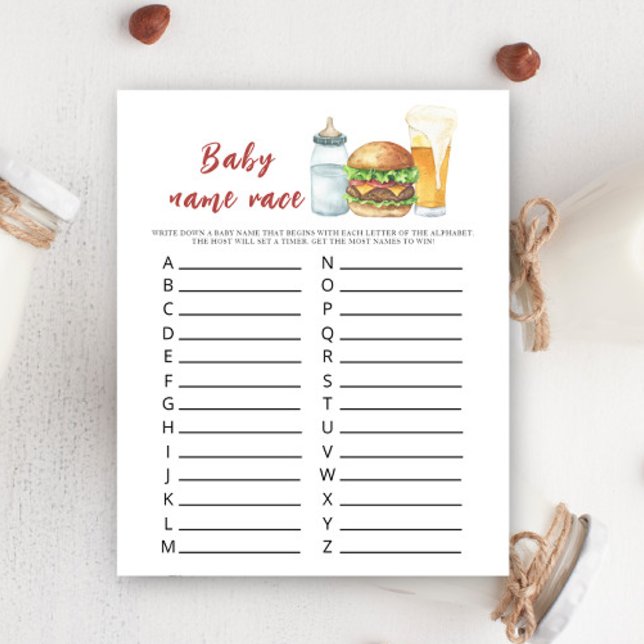 Baby is bier aan het brouwen - Baby naam racespel (Creator heeft geüpload)