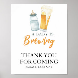Baby is bier aan het brouwen Bedankt voor je komst Poster