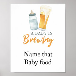 Baby is bier brouwen Naam dat baby eten Poster