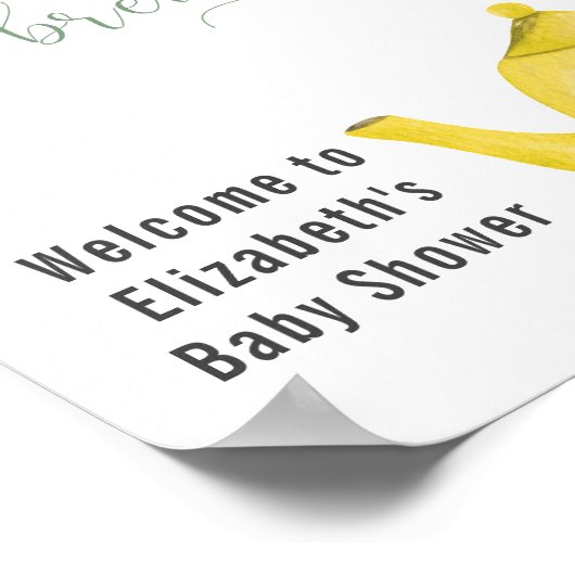 Baby is Breedgeel Teapot Baby shower Welkom Poster (Hoek)