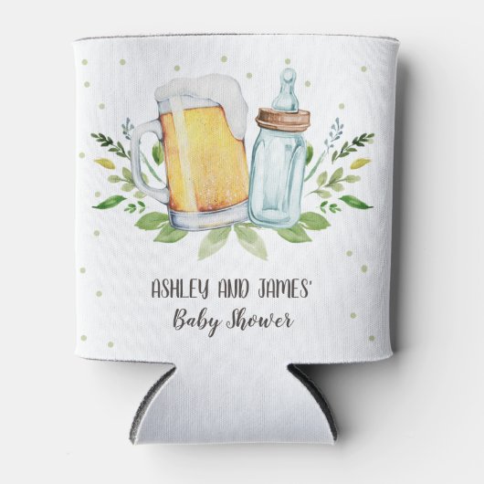 Baby is Breedkauwflesje voor Baby shower Blikjeskoeler (Voorkant)