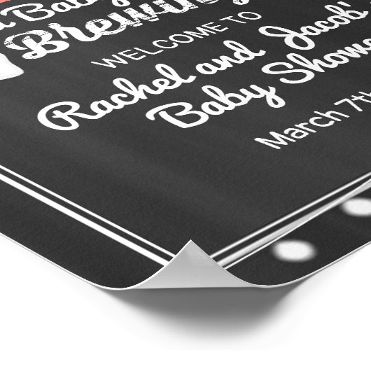 Baby is Breedkoraal- en Chalkboard Welkomstschoen Poster (Hoek)