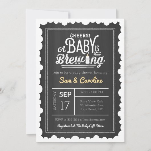 Baby is Breiende Baby showers Bubbles op het karto Kaart (Voorkant)