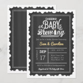 Baby is Breiende Baby showers Bubbles op het karto Kaart (Voorkant / Achterkant)