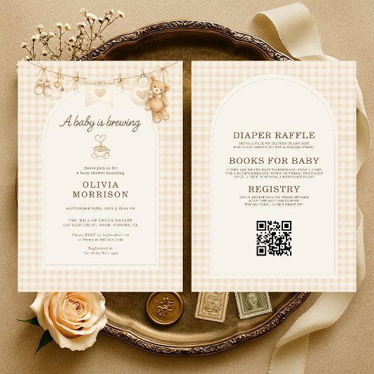 Baby is Brewing All in One Coffee Baby Shower Kaart