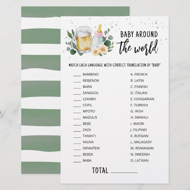 Baby Is Brewing Baby Around The World Game pink (Voorkant / Achterkant)