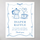 Baby is Brewing Baby Shower Diaper Raffle Game Poster (Voorkant)
