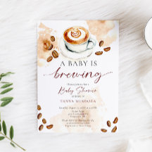 Baby is Brewing Baby Shower Koffie Waterverf