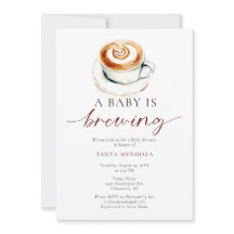 Baby is Brewing Baby Shower Koffie Waterverf