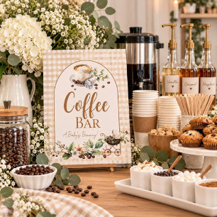Baby is Brewing Baby Shower Koffiebar Bord Reclamebord Met Voetstuk