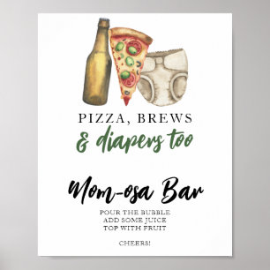 Baby is brewing baby shower Momosa bar Poster
