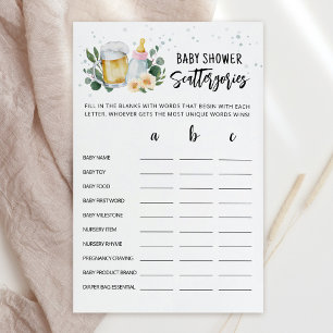 Baby Is Brewing Baby Shower Scattergories Roze