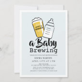 Baby is Brewing Beer Baby Bottle Blue Baby Shower Kaart (Voorkant)